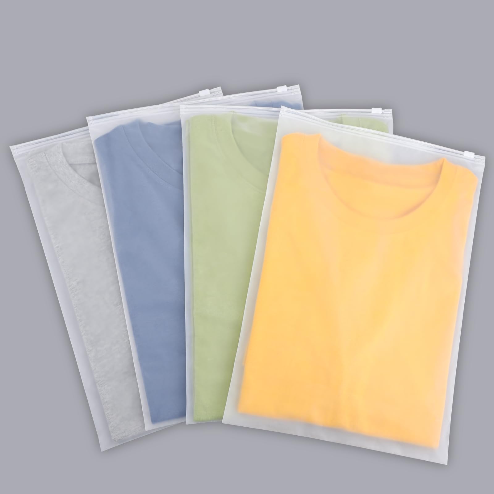 Bolsas Zip Ropa, 50 Piezas 25 * 35cm Bolsas Plastico Esmeriladas para Ropa, para Calcetines, Cosméticos (Sin Orificios de Ventilación)