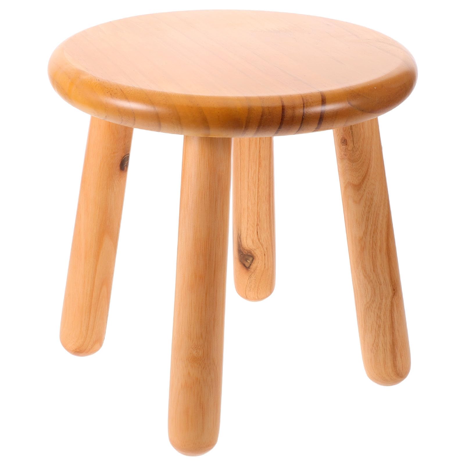 Taburete redondo de madera natural ADOCARN para decorar el salón y elevar tus macetas con estilo