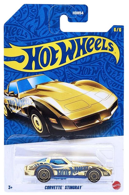 Hot Wheels 55th Anniversary Corvette Stingray for 3 Years & Above 6/6 (Blue/Gold)-image-20