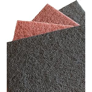 Schuurvlies-handpads, 4 stuks, korrel, 180-1000, schuurvliesmatten voor hout, staal, kunststof, roestvrij staal en nog veel meer