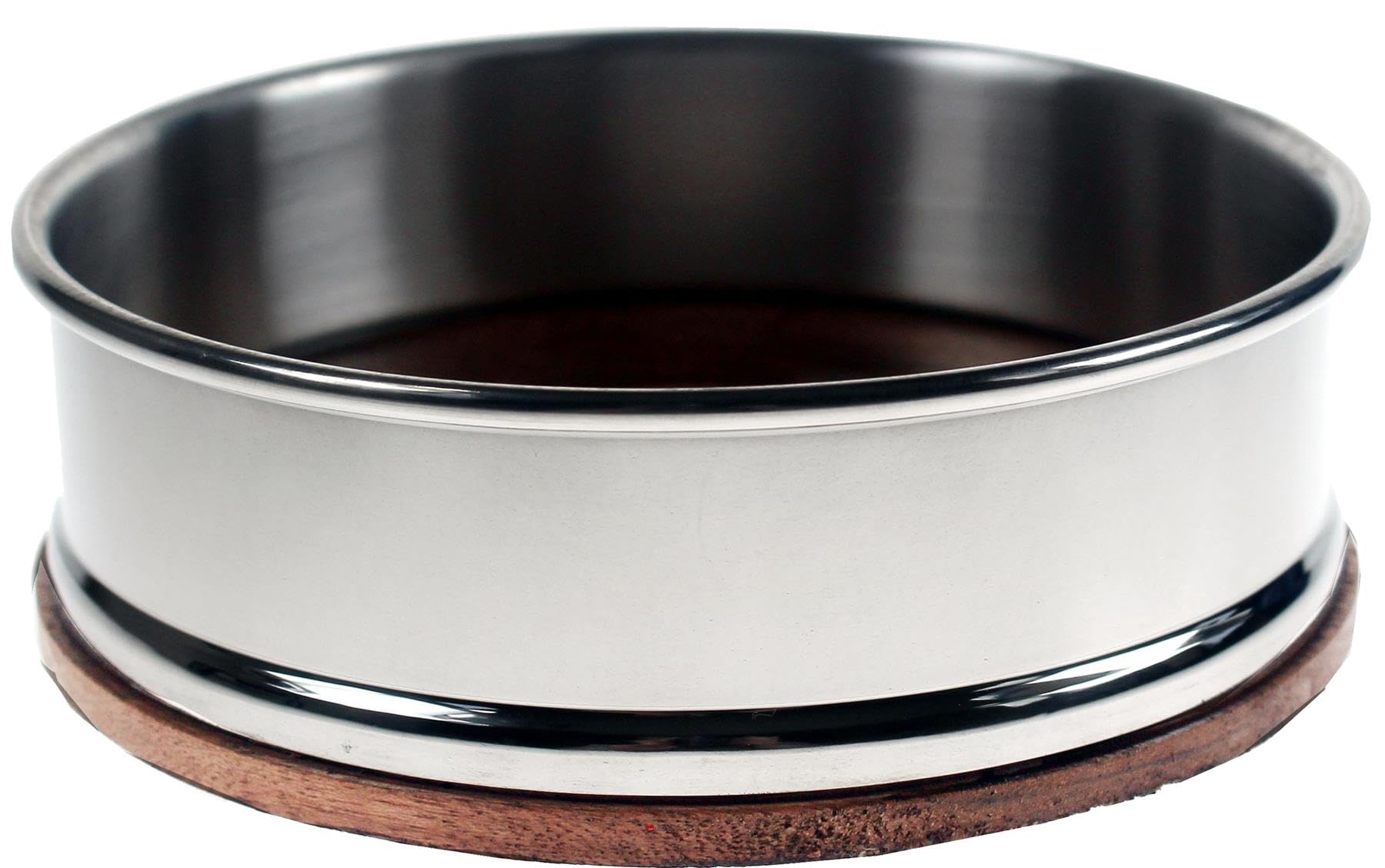 Madera Estaño Posavasos para Botellas 90 mm Pequeño Posavasos para Botellas Mano Girada Base de Madera Brillante Pulido Finalizar Estaño Placa en el Centro Accesorios de Decoración del Hogar