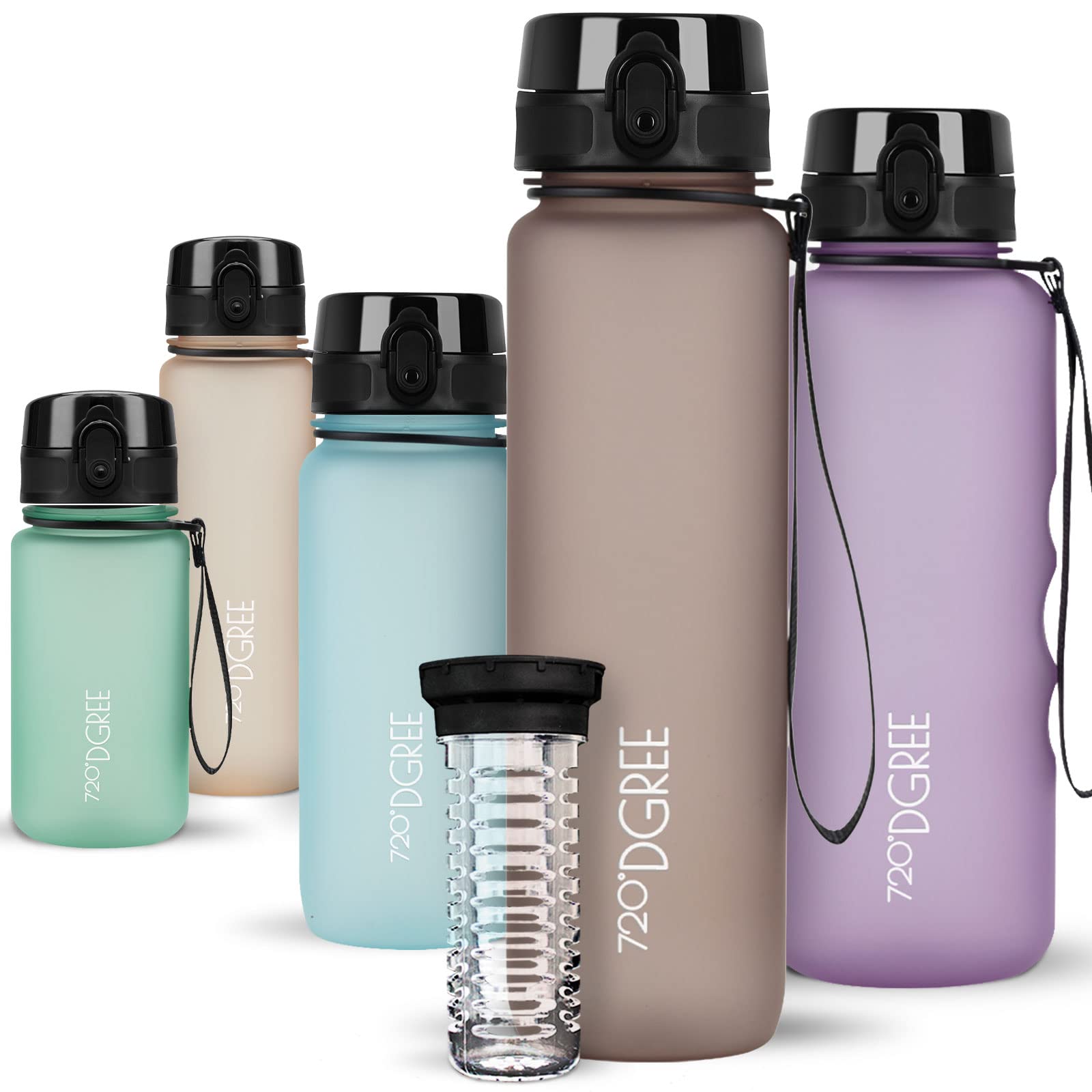 720°DGREE Water Bottle “uberBottle“ - 1 L softTouch +Fruit-Infuser - BPA-Free Tritan, Leakproof, Reusable Drinking Bottle - Sports Bottle for Gym, Running, Fitness, Cycling, Travel, School & Office — image 1