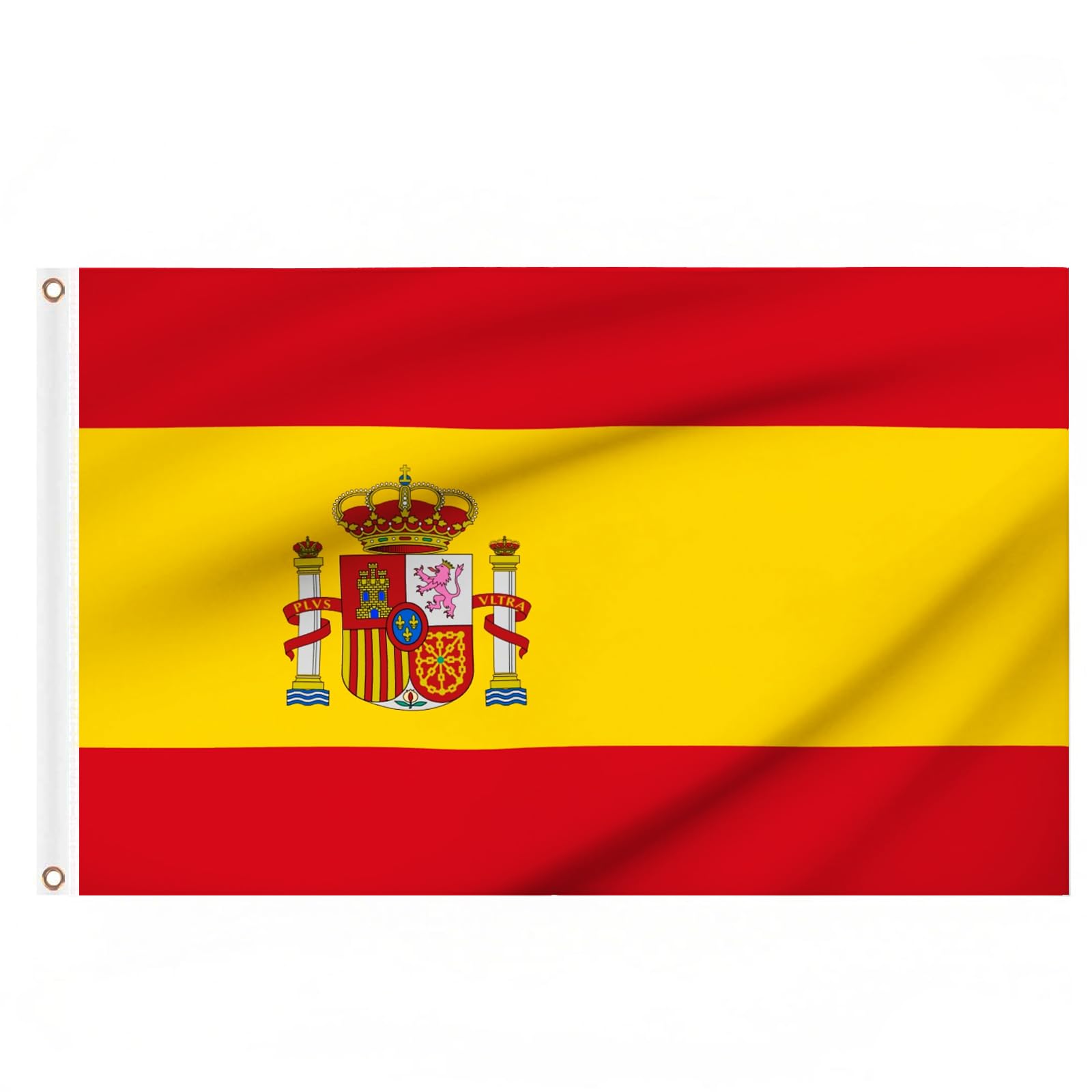 2PCS Spanish Flags 5ft x 3ft, Large Spain Flags with Brass Eyelets for Football Sports Games Events Party Outdoor Decorations — image 1