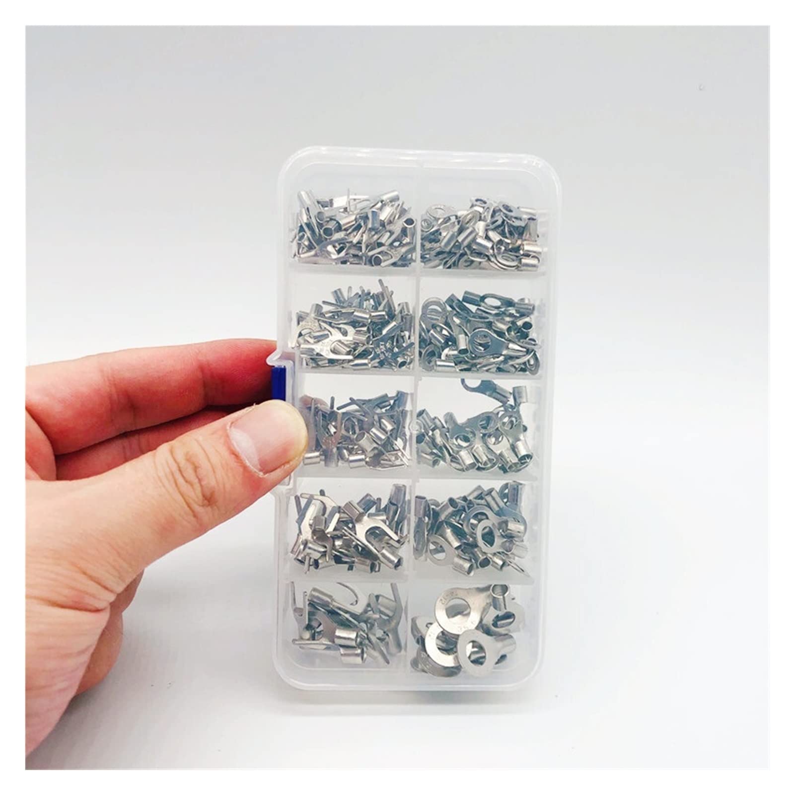 Crimpverbinder, Crimpklemmen, 320 Stück/Set, 10-in-1-Klemmen, nicht isolierte Ringgabel, U-Typ, Messingklemmen, Sortimentskit, Kabeldrahtverbinder, Crimpspaten