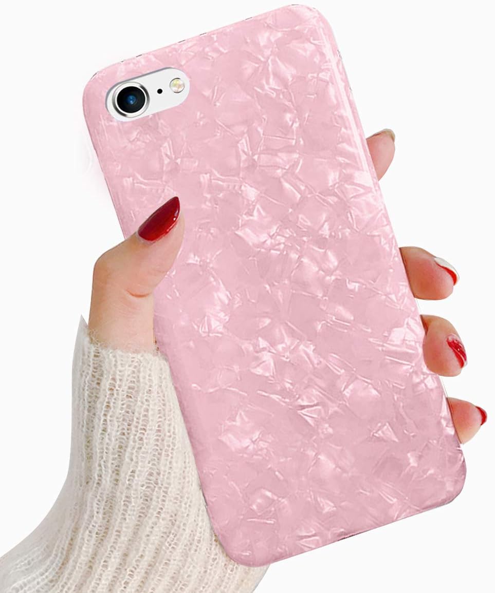 J.west iPhone 6S Case, iPhone 6 Case for Girls, Cute Luxury Sparkle Bling Crystal Clear Slim Flexiable Bumper Shockproof TPU Soft Rubber Silicone Back Cover Phone Case for iPhone 6 iPhone 6s 4.7 Pink