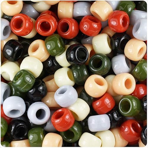 BeadTin Natural Mix Opaco - Cuentas de caballo de barril de 0.354 in (500 unidades)