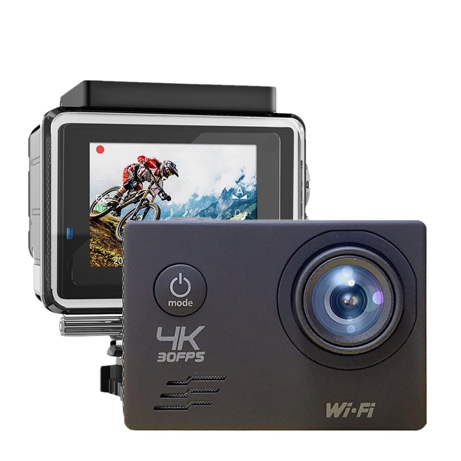 Kamera akcji Kamera Akcji 4k Bezprzewodowa Kamera Full HD Wodoodporna Podwodna Kamera Do Nagrywania Wideo Odporna Na Wstrząsy Nurkowa Kamera Sportowa(Black)