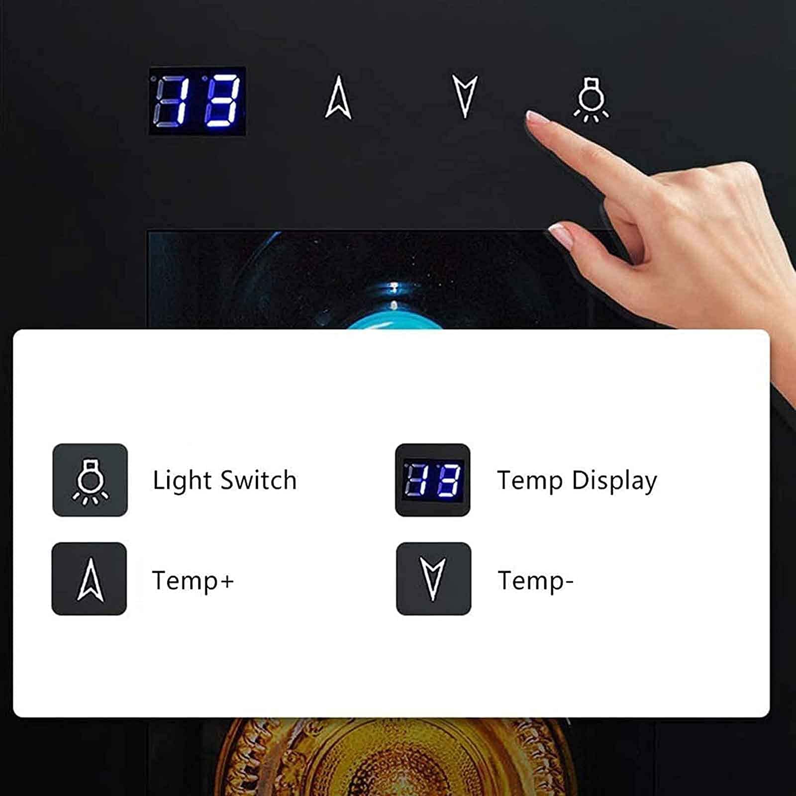 Gagalu 4 Bottle Wine Cooler,Mini Bar Refrigerator Beverage Refrigerator And Cooler Table Top Vertical Wine/Drinks Cooler 8-18°C Adjustable Temperature Black on Fridge.com - View 3