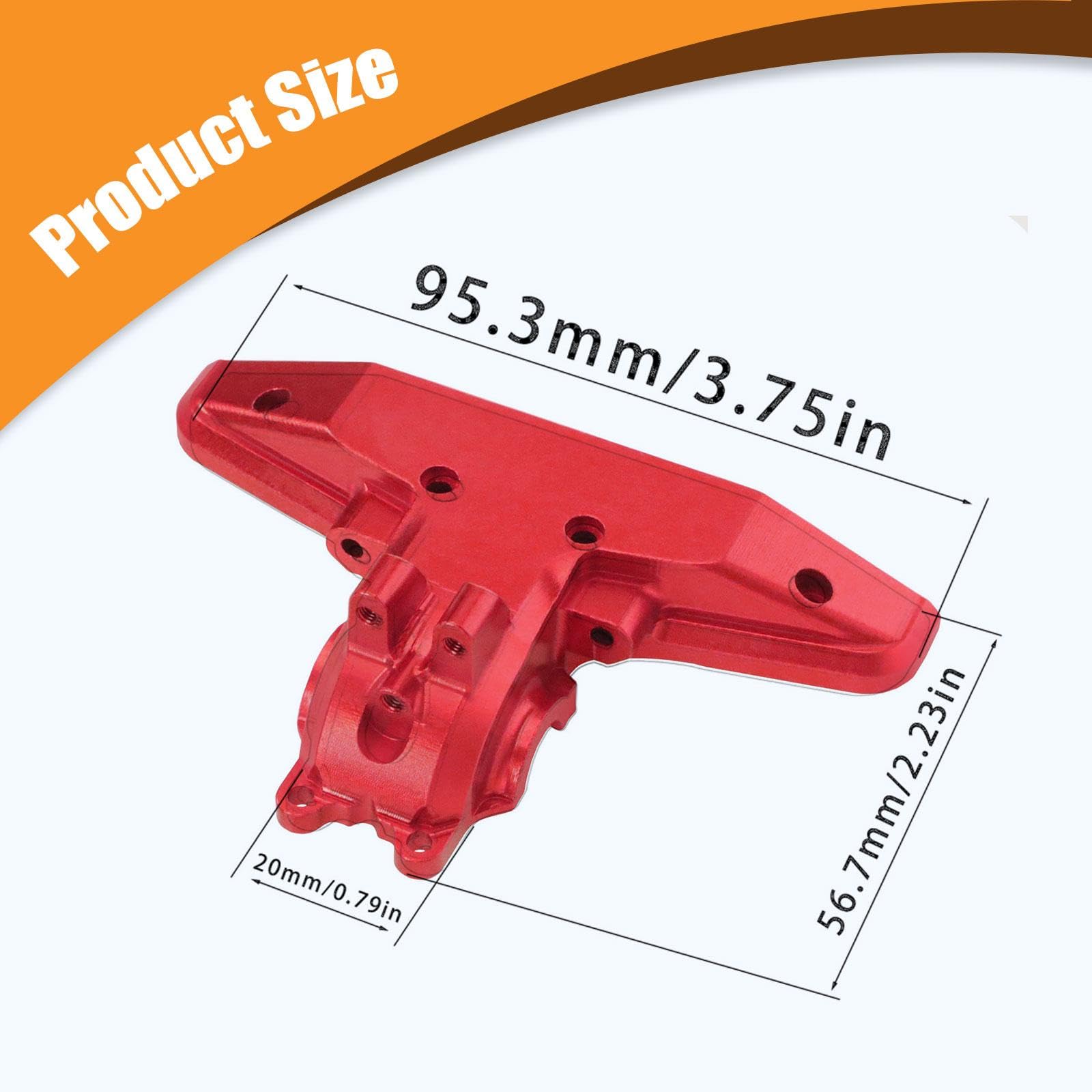 RC Car Copertura Cambio Ingranaggi Rear Pezzo Elemento Sostitutivo Posteriore Compatibile CNC Alluminio Adatta per Auto Radiocomandate, Rosso