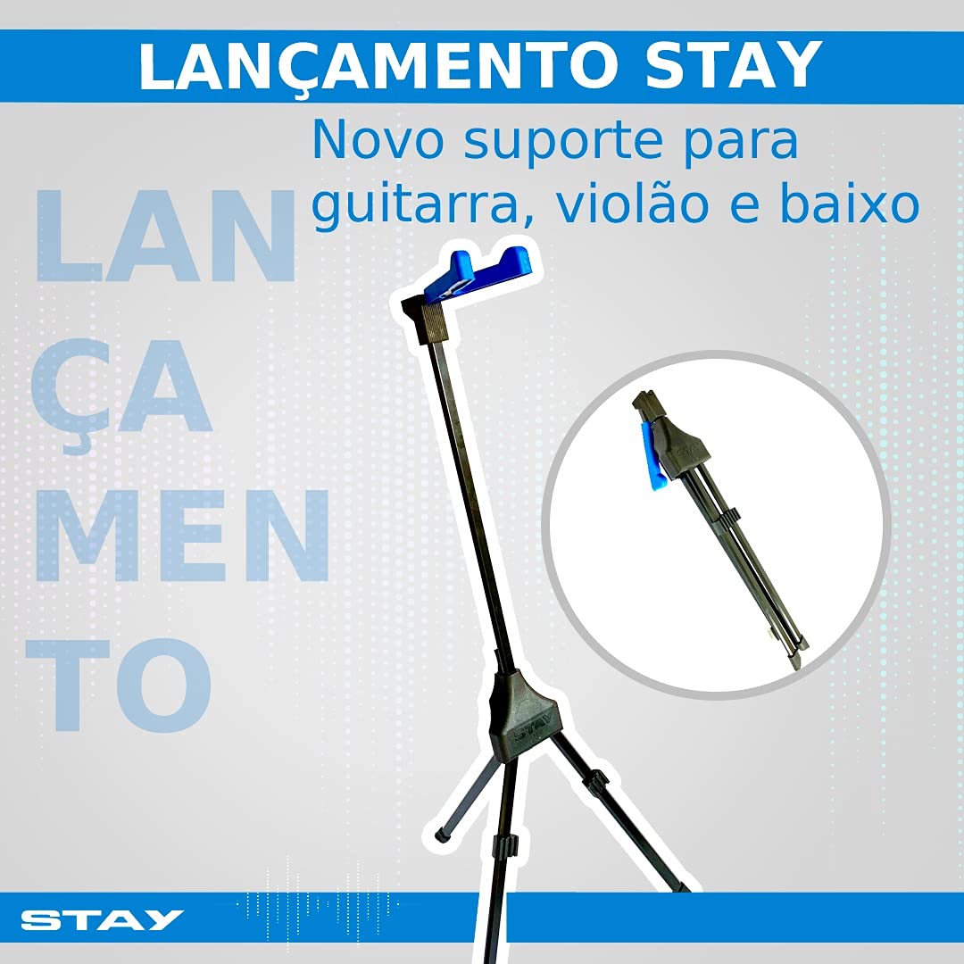 STAY Volcano Gitarrenständer Aluminium Blau | Aluminium, leichtes Gewicht, sichere Instrumentenauflage, modernes Design, stabile Konstruktion