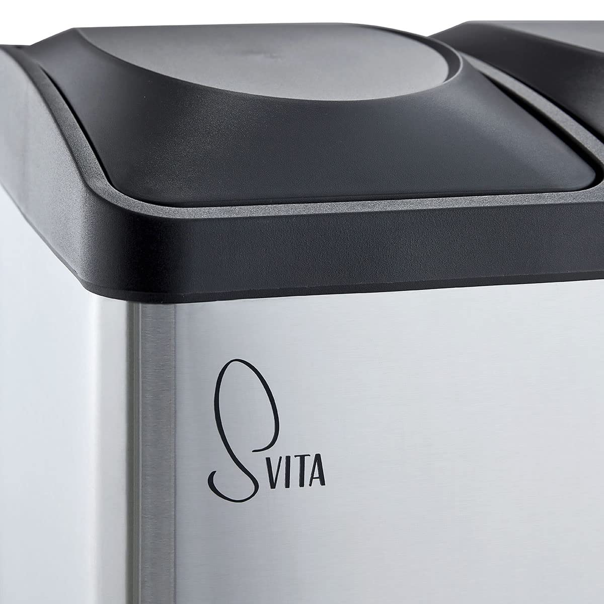 SVITA TC2X20 Edelstahl Küchen-Eimer 40L doppelter Abfalleimer Mülltrennung mit Inneneimer Treteimer Silber