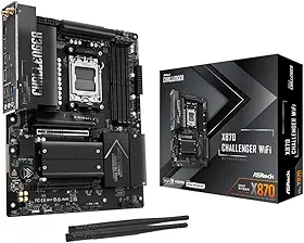 ASRock Placa-mãe X870 Challenger WiFi ATX, suporta AMD Ryzen 9000/8000/7000 Series, DDR5 8000+ (OC), PCIe 5.0, Dual USB4, Wi-Fi 7, 2.5G LAN, 16+2+1 Phase Dr.MOS