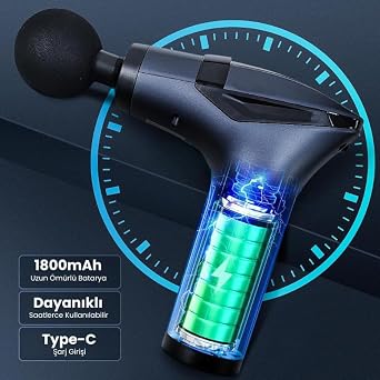 Profesyonel Dijital Ekranlı Çok Fonksiyonlu 3IN1 Şarjlı Kas Gevşetici Masaj Tabancası