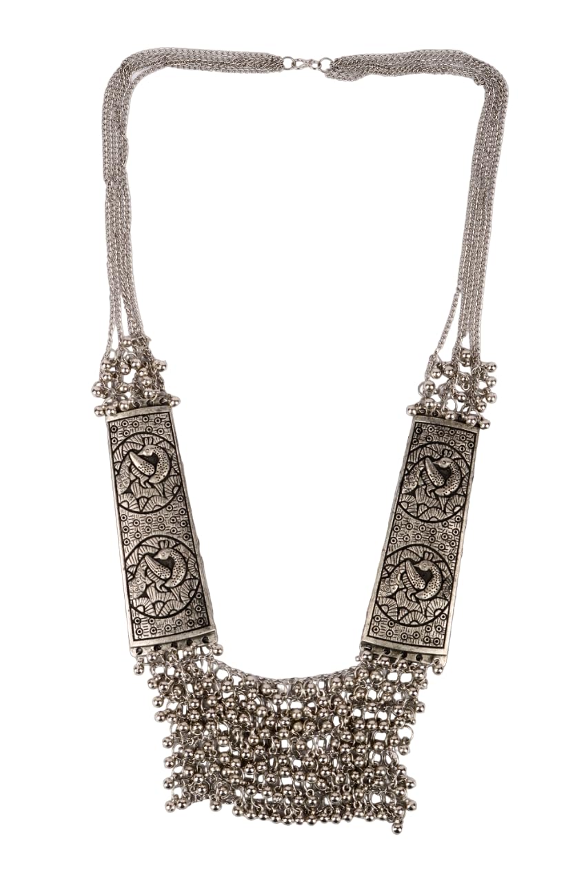 Padmavati - Brass Oxidized Ethnic Royal Antique Oxidized Necklace for Women & Girls | Navratri Garba trending stylish fancy boho Bollywood hippie gift (B0CP1FM3KN) Amazon Price History, Amazon Price Tracker