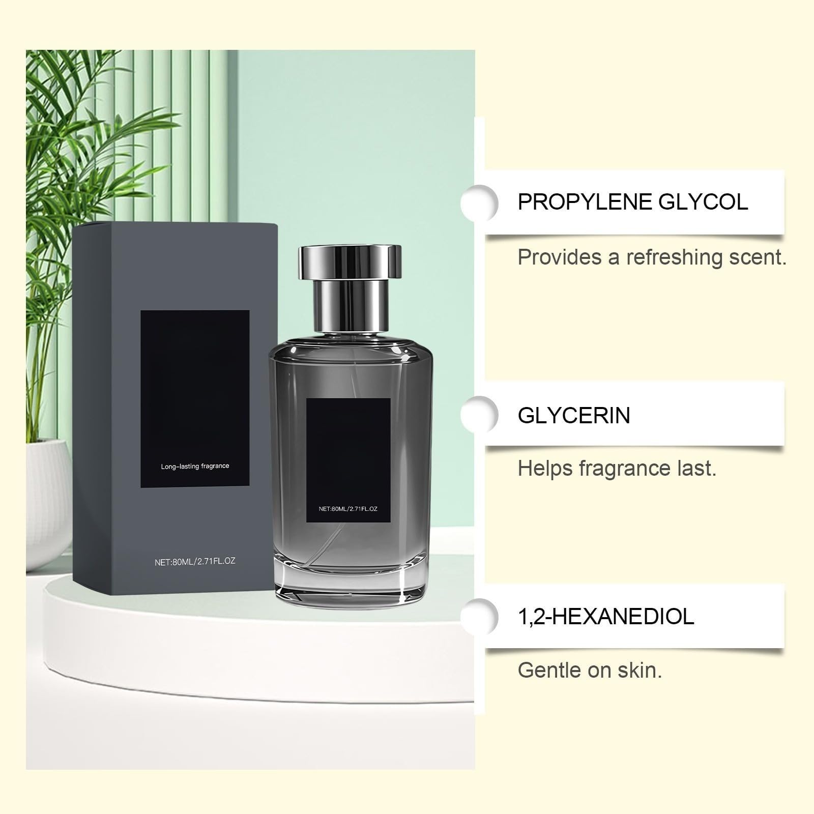 Perfumy dla mężczyzn, rozpylacz podróżny 80 ml, długa żywotność, kompaktowa butelka na dzień i noc, elegancka mieszanka na randkę i wesele, akcesoria do pielęgnacji