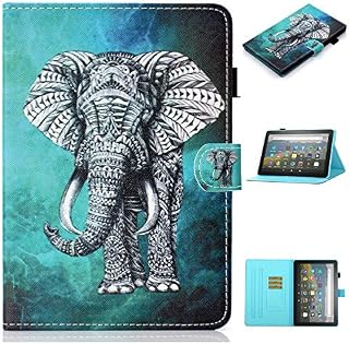Billionn Case for Kindle Fire HD 8 Tablet(10th Generation 2020 Release) & Fire HD 8 Plus, with Auto Wake/Sleep Folio Stand Cover - Elephant