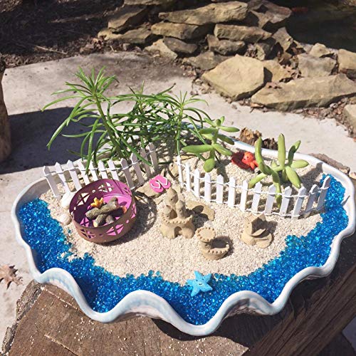 Haawooky 4 Pieces 35 Inch Miniature Fairy Garden Ornament Fence,Wood Picket Fence Mini Decorative Fence for Home Garden,Plant Pot Decor DIY Crafts(White)