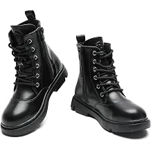kkdom Boys Girls Waterproof Lace Up Side Zipper Mid Calf Combat BootsToddler/Little Kid/Big Kid