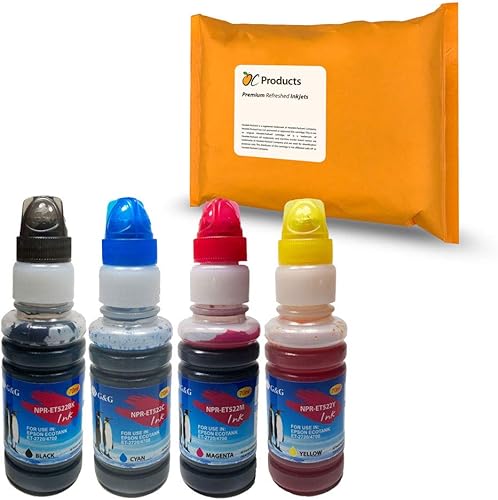 Repuesto de tinta compatible para Epson 522 para EcoTank ET-2720 ET-4700 (paquete de 4)