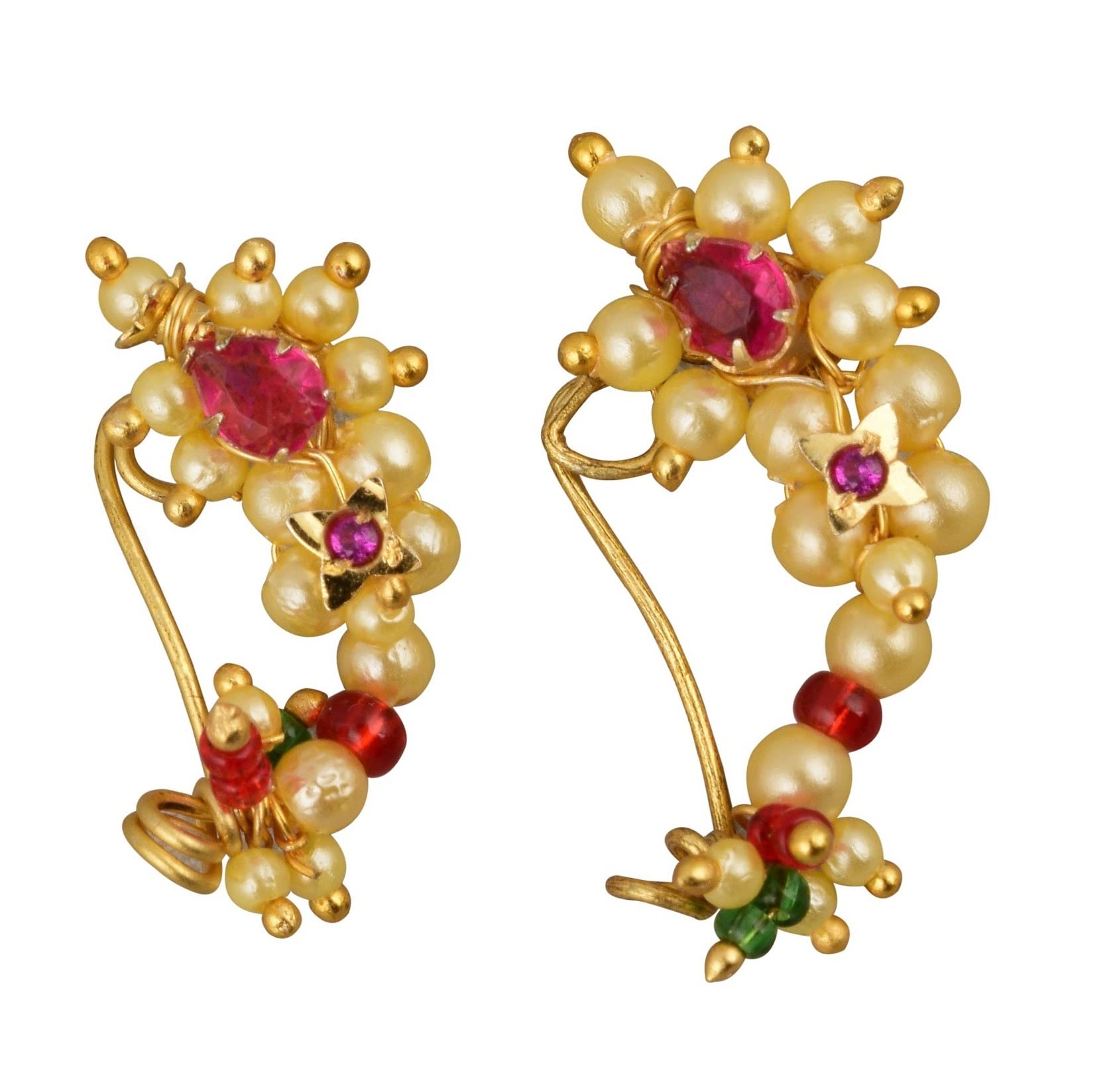 VAMA FASHIONS Marathi maharashtiran Mukuthi stud clip on Nath Nathiya nose pin rings for women bridal. (B07PJT4K26) Amazon Price History, Amazon Price Tracker