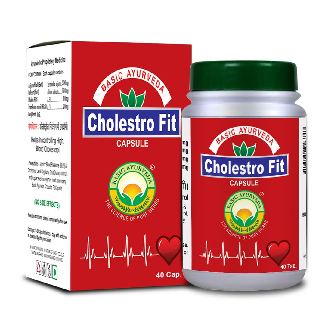 BASIC AYURVEDA Cholestro Fit 40 Capsules Pack Of 2 |