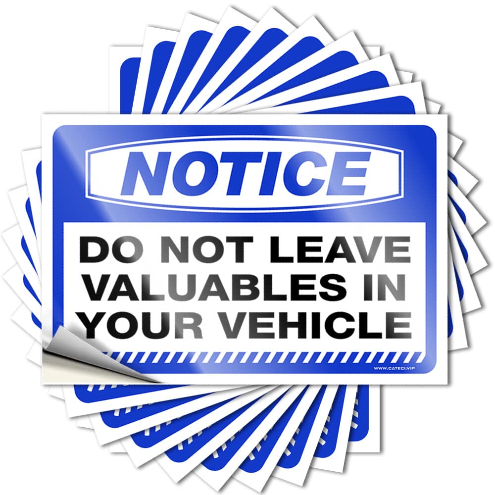 Notice Do Not Leave Valuables in Your Vehicle Cool Decor Comfort DIY | Girly Lettering Sticker Bottle Removable Vinyl Sticker Decal(8X12CM)