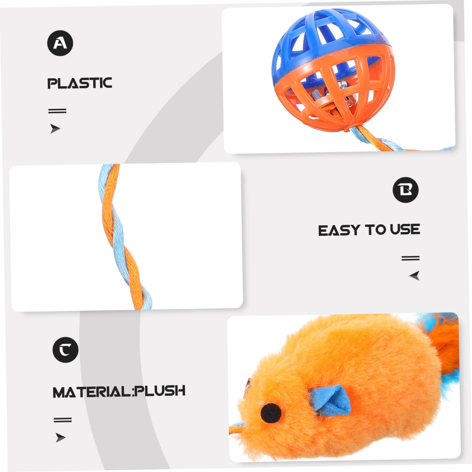 Mobestech Jouet à Gratter pour Chatons en Plastique et Peluche avec Clochette, Jouet Interactif pour Chat D'intérieur Favorisant l'exercice Détente
