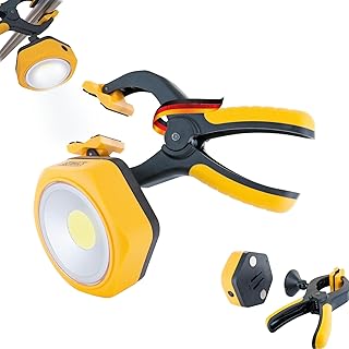 SCHWAIGER WLK250 Arbeitsleuchte Klammerlicht Arbeitslampe Klammerleuchte Arbeitsstrahler Klemmleuchte LED-Strahler Baustelle Werkstatt 360° drehbar fixierbar gelb schwarz