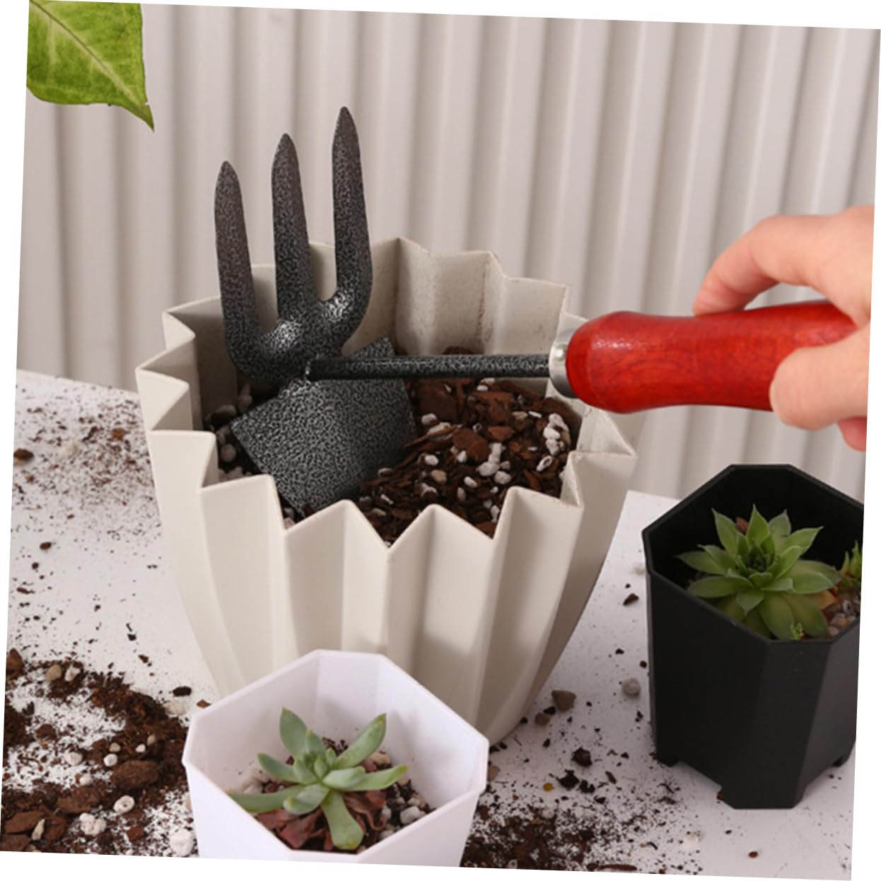 Toddmomy 2 Sätze Gartenwerkzeugset Teilig für Pflanzenpflege Robuste Schaufeln und Rechen Ergonomische für Effizientes Arbeiten im Freien für Gemüseanbau und Blumenpflege
