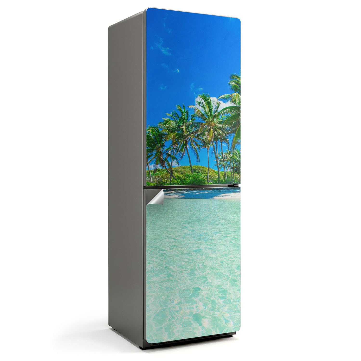 Vinilo para nevera de playa tropical 60x190cm adhesivo decorativo para cocina