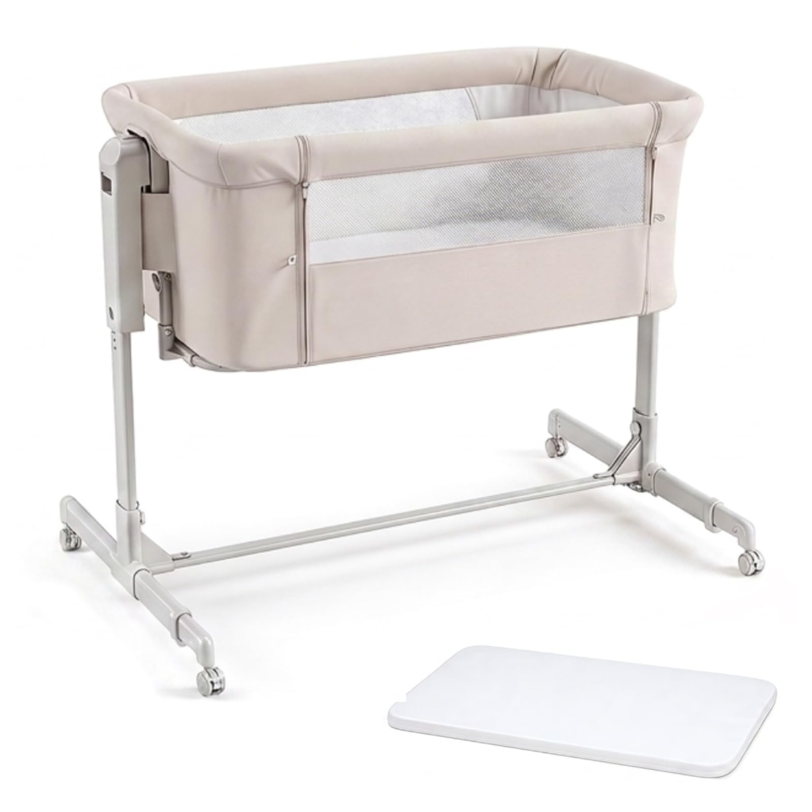 Maxmass 3 in 1 Baby Bedside Crib Newborn Bedside Cot (Beige)