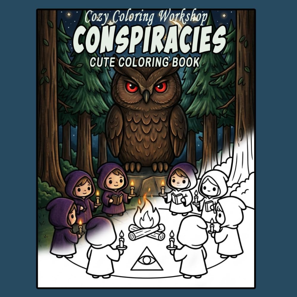 Conspiracies: Cute & Comfy Coloring Book for Adults and Teens Featuring Adorable Conspiracy Theories (Cute & Bold Chibi Coloring Books)