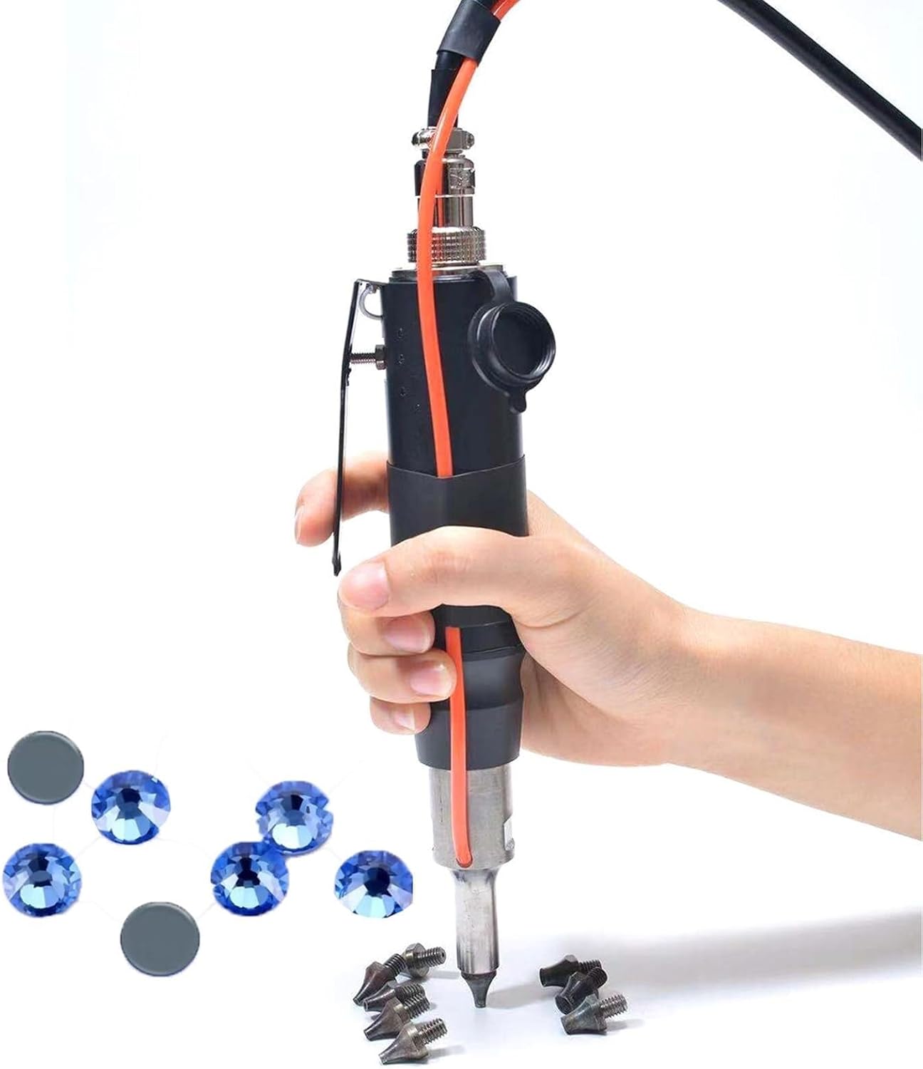 Portable Pearl Setting Machine with 8 Drill Bits for Bead Pressing