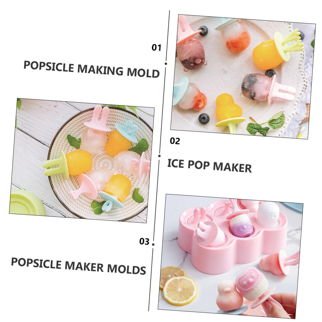 Moules à Glace en Silicone Animaux, 4 Pièces, pour DIY