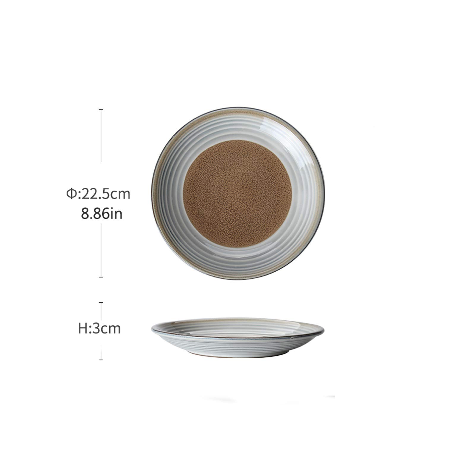Speiseteller Glasierte Porzellanplatte, runde Salat-Dessert-Platten, fortgeschrittene Dinner-Platten, die for Familien, Restaurant, Party geeignet sind. Flachteller(B,2pack)