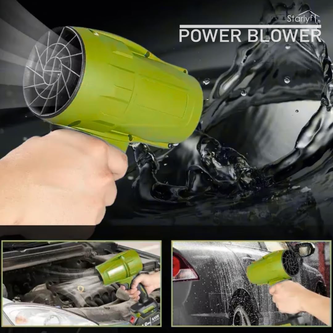 Starlyf Souffleur d'air Power Blower, jusqu'à 120 km/h, souffleur de feuilles, souffleur de jardin, portable puissant, sans fil, balaie le jardin, enlève la neige, sèche les voitures
