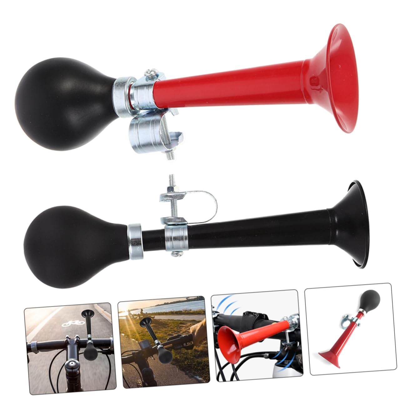 Toddmomy Klakson Rowerowy Dzwonek Rowerowy Przenośny Róg Pneumatyczny Pierścień Na Kierownicę Roweru Ściśnij Trąbkę Ręczny Róg Pneumatyczny Bezpieczeństwo Klakson Rowerowy Ściśnij Trąbkę