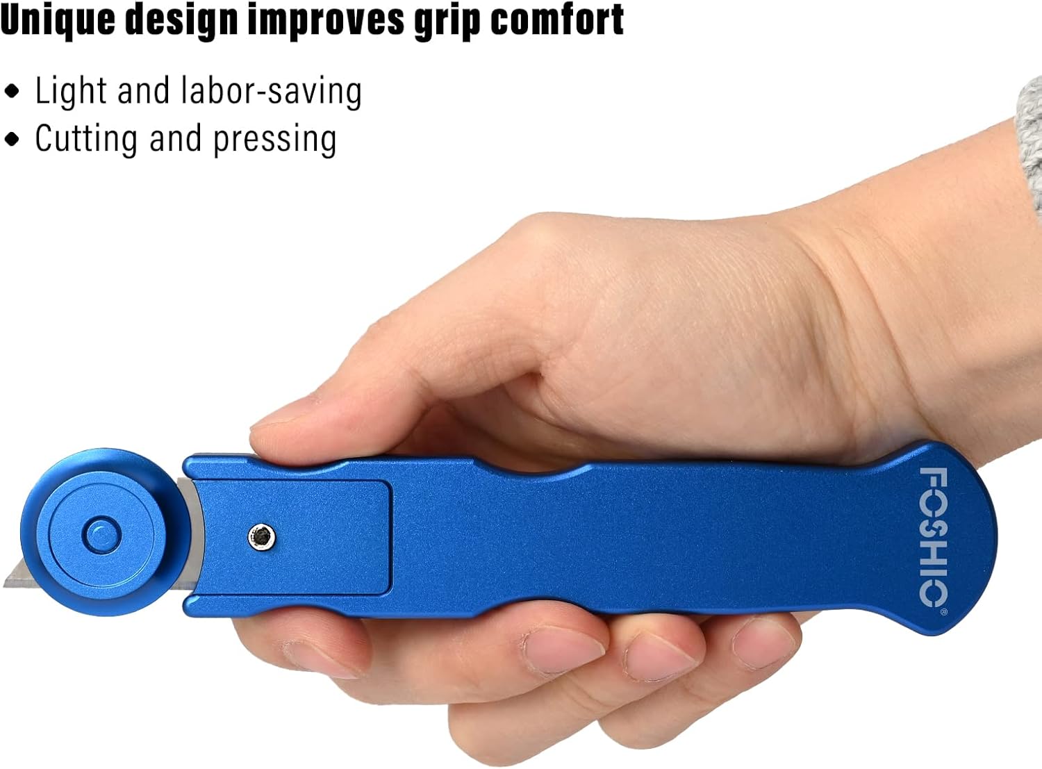 FOSHIO Wrapping Paper Cutter Set, 10Pcs Extra Blades and 4Pcs Roller Head Box Cutter Wallpaper Utility Knife Car Wrap Kit Perfect for Quilting & Cutting Fabric, Paper, Leather