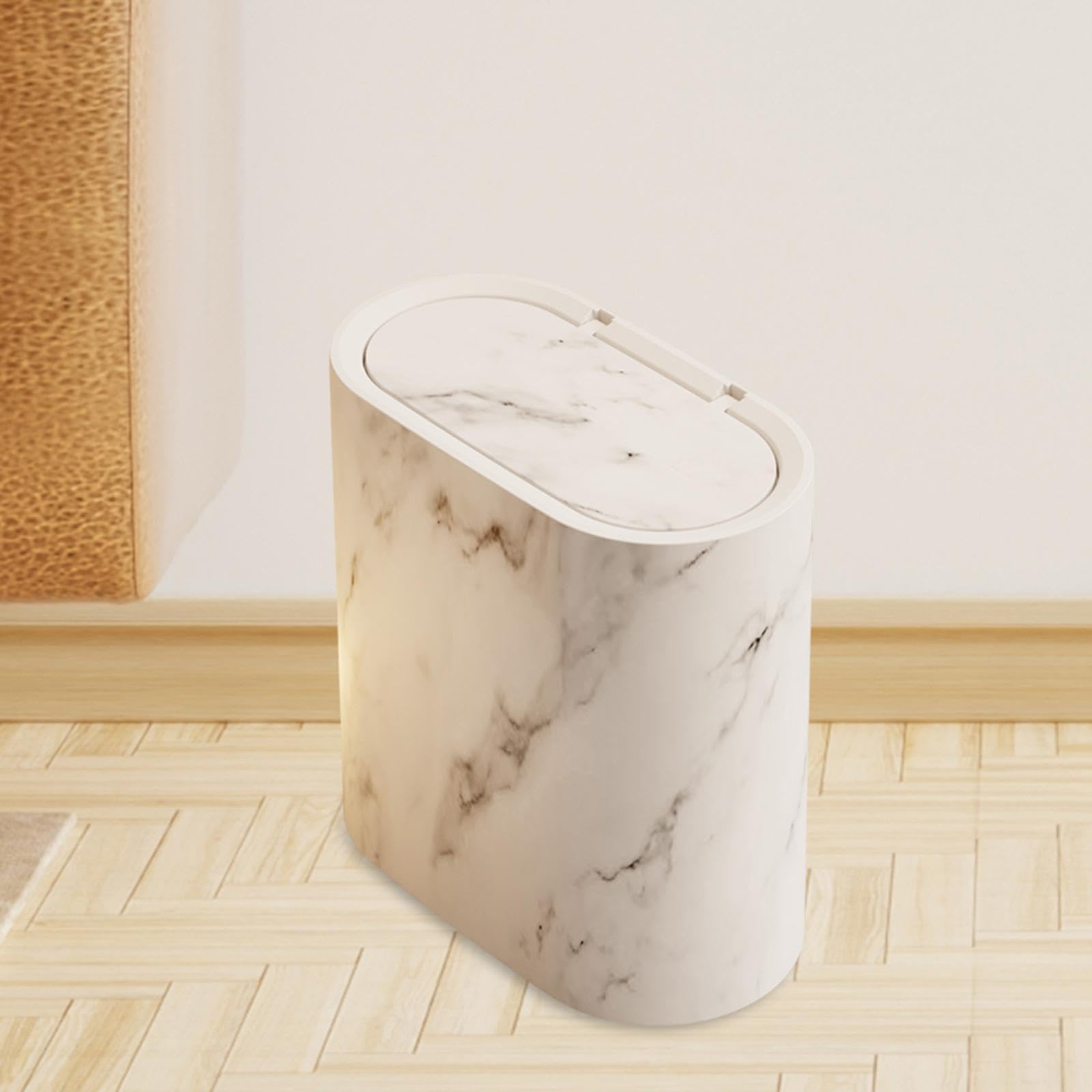 CALANDIS® Bathroom Trash Can Sealed Lid Narrow Trash Bin for Home Living Room Bathroom White | Trash Cans & Wastebaskets | Household Supplies & Cleaning 2