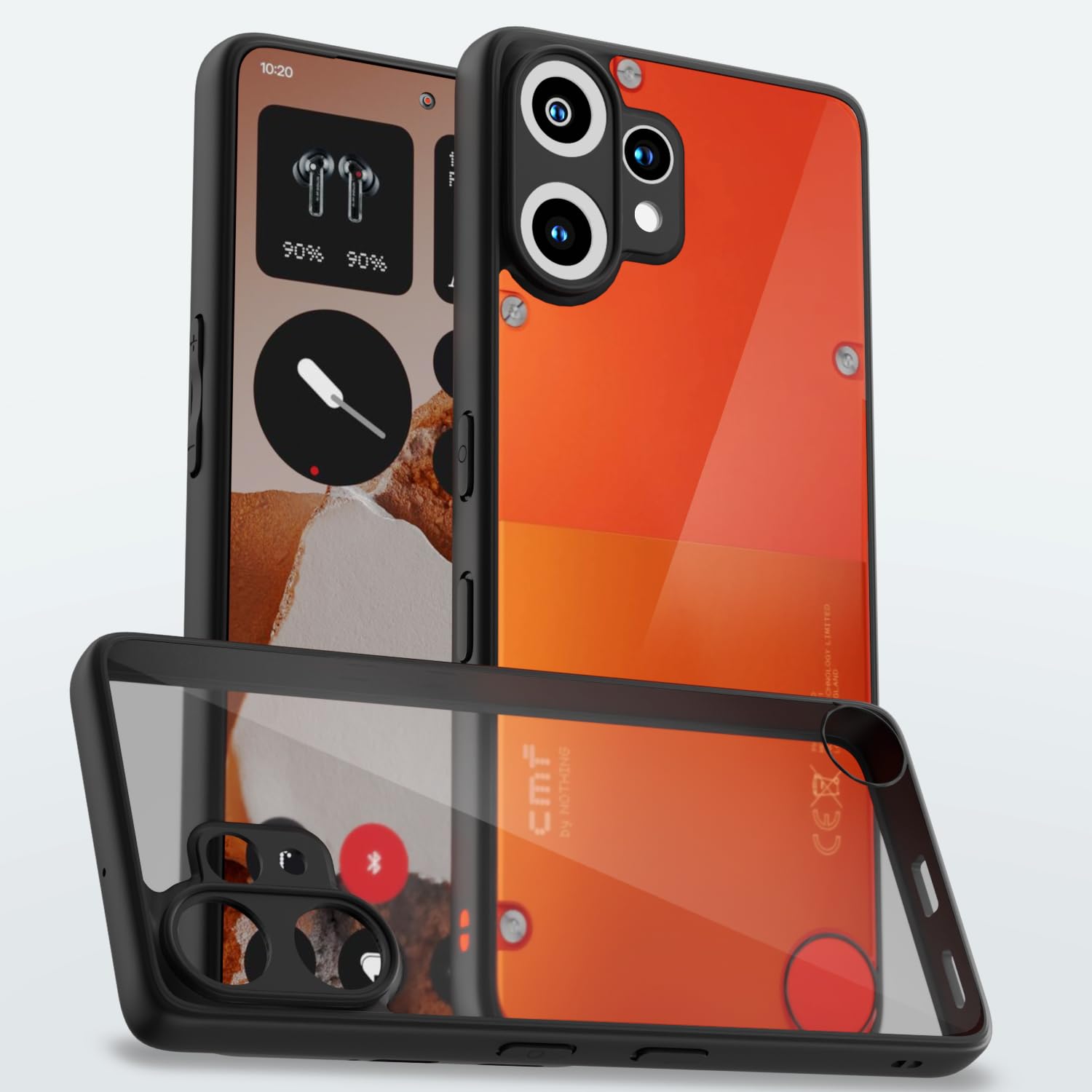Amazon Basics Back Cover for CMF Phone 2 Pro 5G | Shockproof Sleek Hybrid Armor Bumper Case (Black)