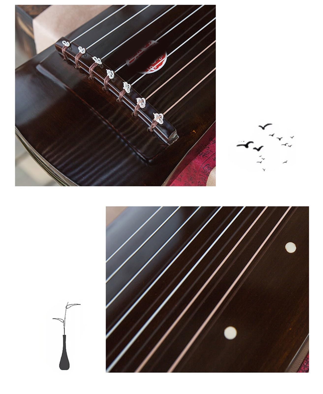 Guqin Ze Starego Drewna Cedrowego Dla Początkujących Przygotowujący Do Egzaminu Ręcznie Z Surowego Lakieru Siedmiostrunowy Instrument Guqin (chińska Cytra)
