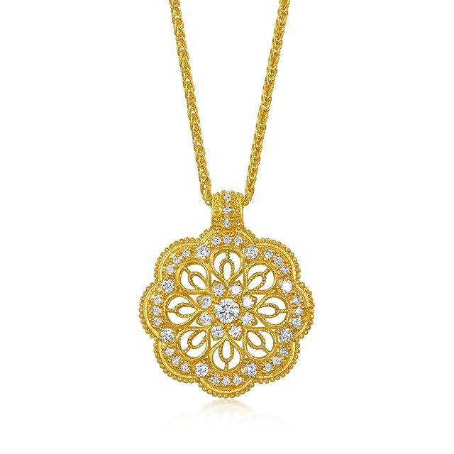 Chow Sang Sang CHOW SANG SANG 999 24K Gold Diamond Cultural Blessings Buddhist Mandala Necklace for Women 47cm 95563N