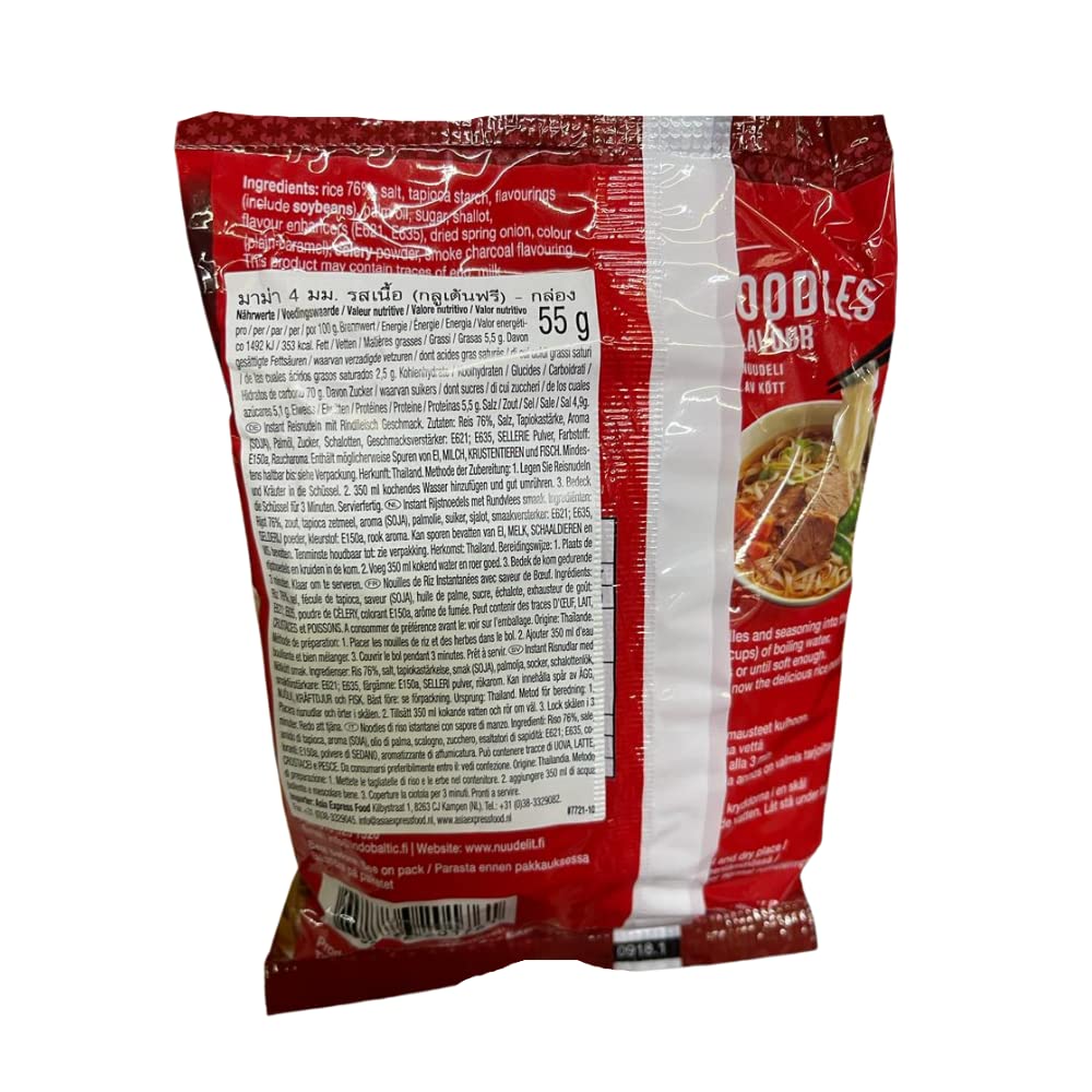 MAMA Fideos de arroz instantáneos ternera sin gluten 55 g Lote 24