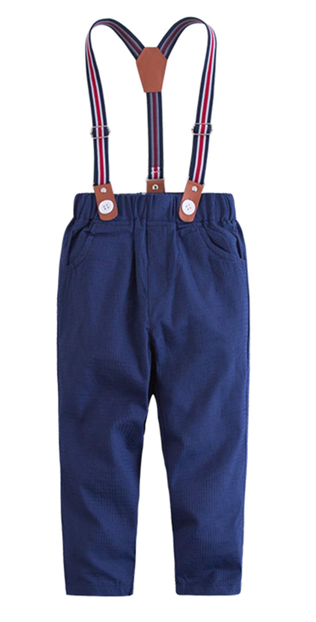 stylesilove Toddler Little Boy Classic Chino Pants with Suspenders for Casual, Formal Wear and Special Occasions