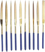 Vista 6 de Juego de 10 limas de aguja de diamante, juego de herramientas para archivadores de mano para metal, cerámica, piedra, piedra, tallado en bruto