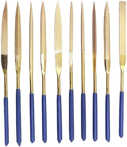Miniatura 6 de Juego de 10 limas de aguja de diamante, juego de herramientas para archivadores de mano para metal, cerámica, piedra, piedra, tallado en bruto
