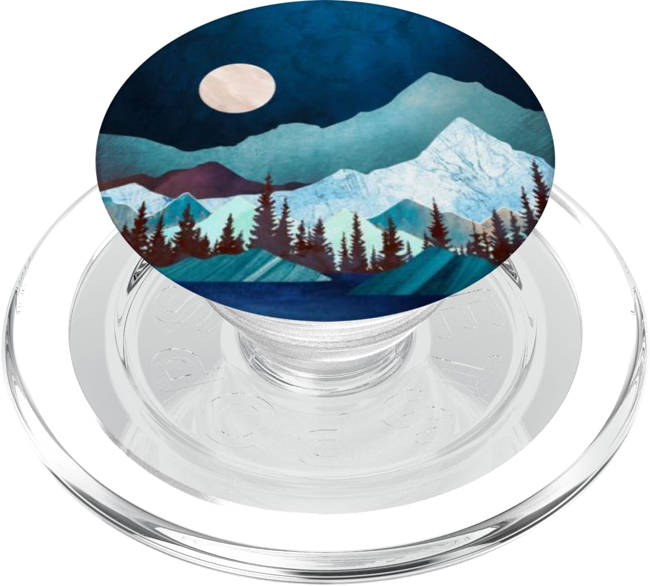 Moon-night mountain-tree-woods men women boys girls holder PopSockets PopGrip for MagSafe