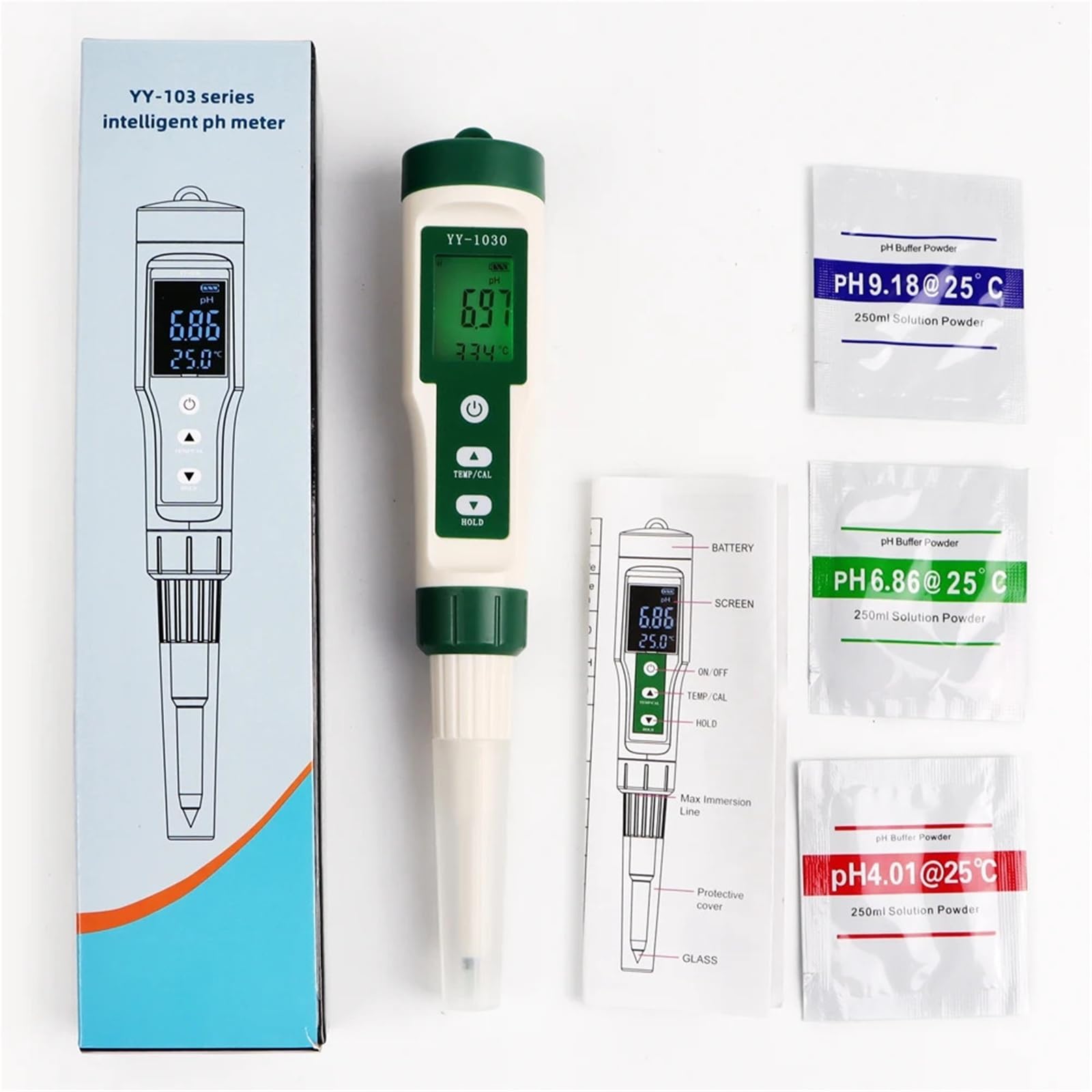 YY-1030 Misuratore di pH for alimenti Misuratore di alcalinità for impasti Termometro Elettrodo Strumento di misurazione del pH for alimenti Carne Formaggio Latte Cosmetici