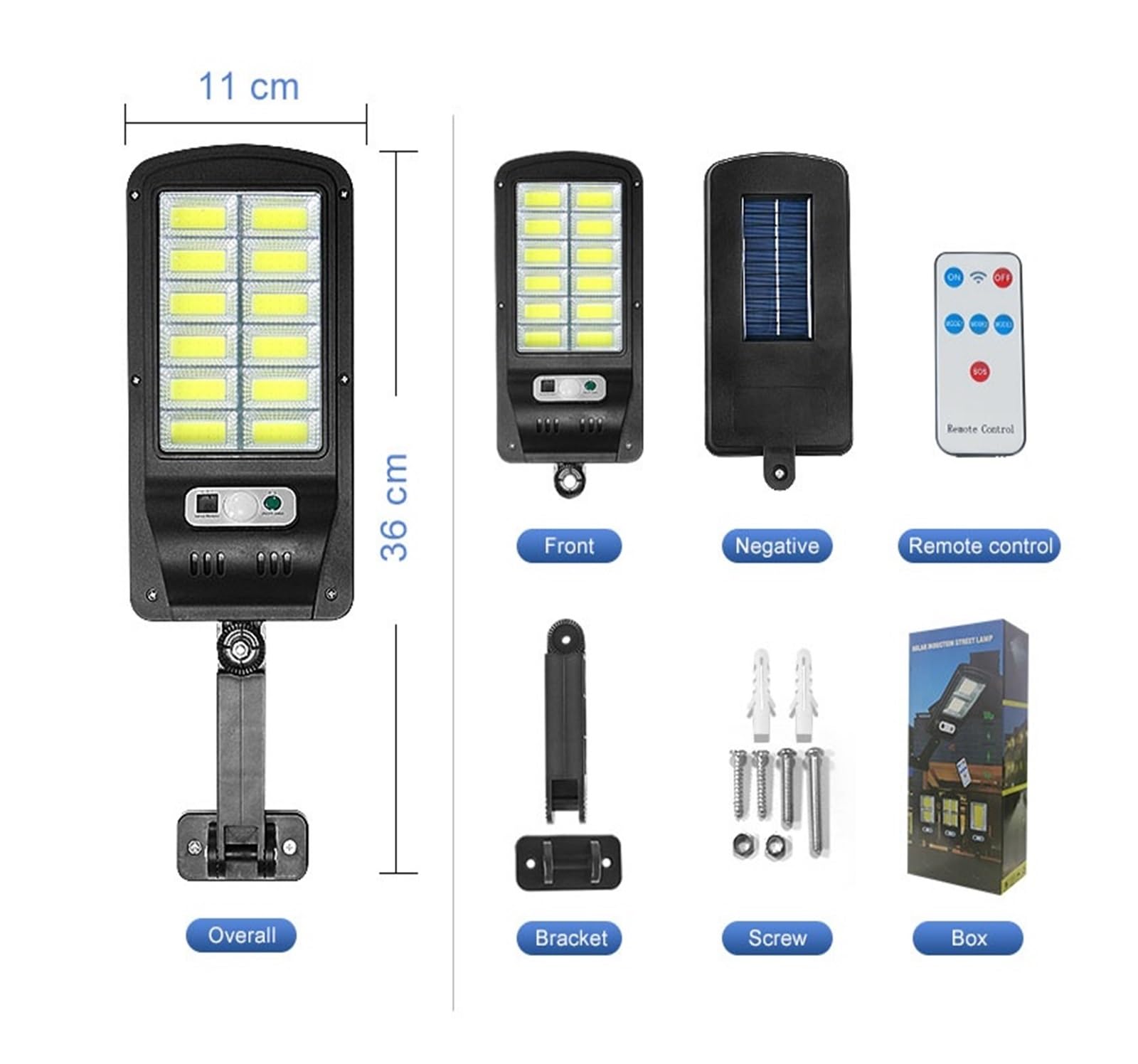 Lampy Solarne Zewnątrz, Solar Street Lights Outdoor 10000W Solar Street Lights 12000LM Lampa solarna Zdalne sterowanie Reflektory Tryb 3 Wodoodporne oświetlenie bezpieczeństwa ogrodu,Do ogrodu, ulicy