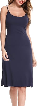 Vlazom Women Full Slips Sexy Soft Slip Dress for Under Dress Spaghetti Strap Cami Slip Chemises V Neck Negligee S-XXL